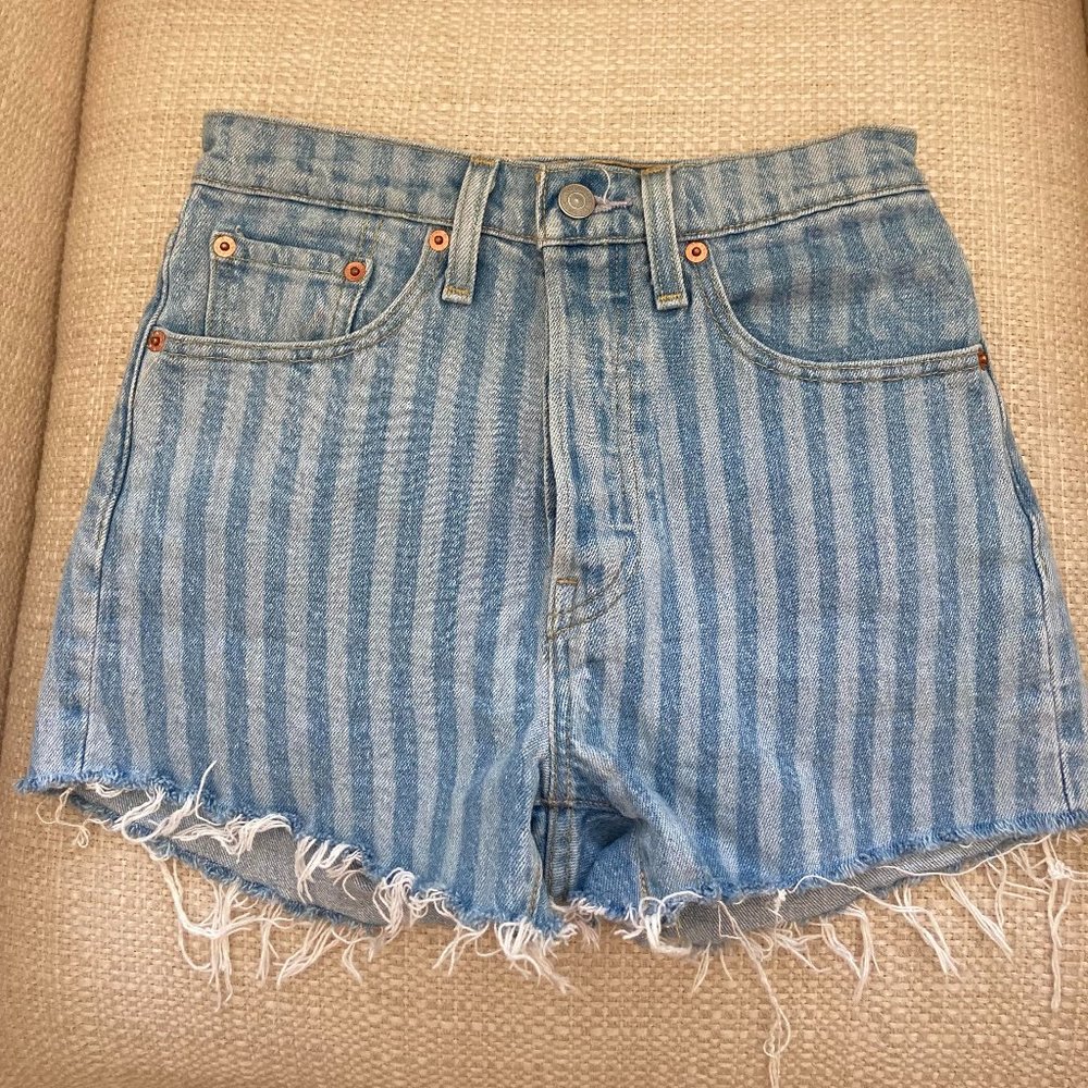 Levi's striped denim shorts